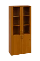 CLE 5 - 8VS skříň léková, 4-dveřová, sklo čiré v liště, výsuvná deska, 2x zámek, 1800x800x400, olše